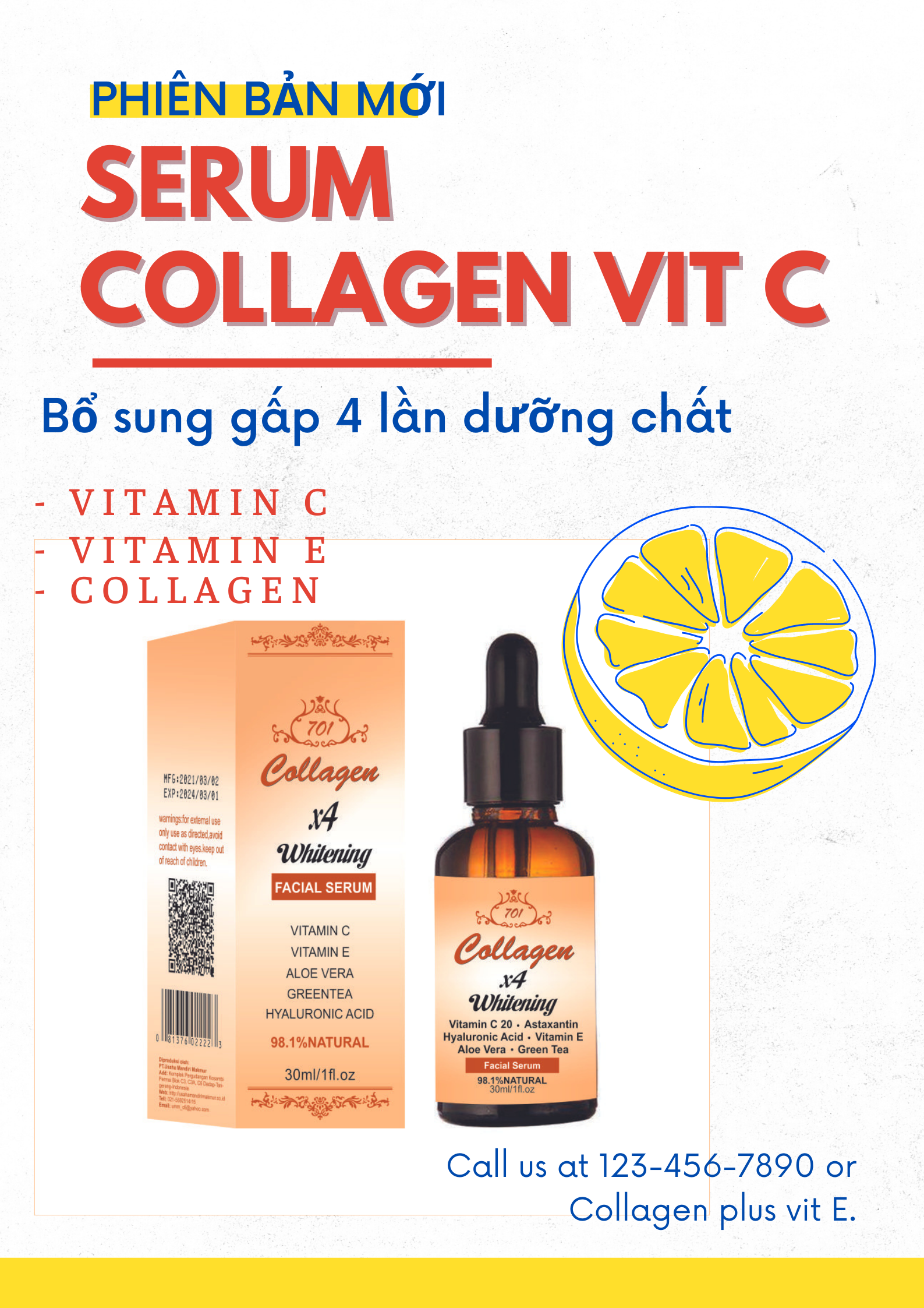 Serum Nám dưỡng trắng da Collagen Plus Vit E có tem điện tử