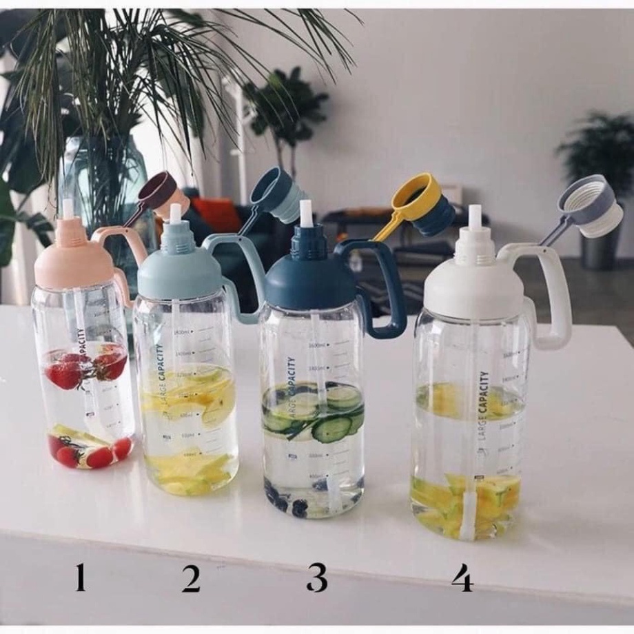Bình nước siêu bự 1800ml siêu tiện lợi