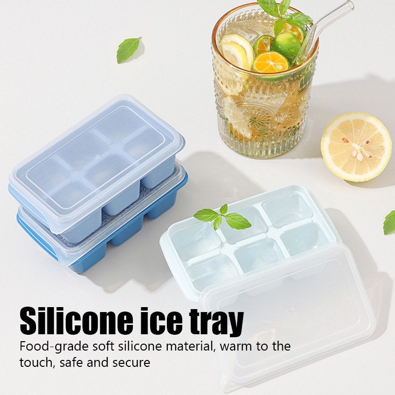 Silicone Ice Cube Maker Trays with Lids Small Square Mold Ice Maker Kitchen Tools Accessories Ice Mold