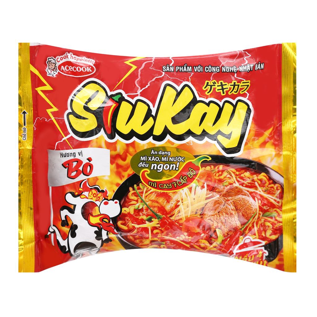 Mì siu kay hải sản/ vị bò 128g