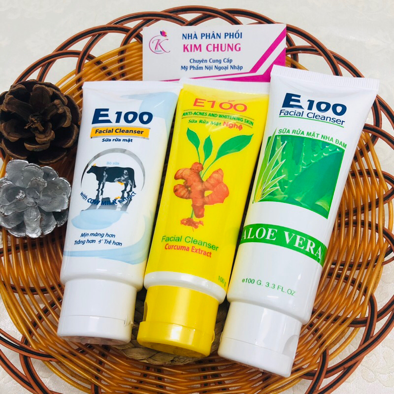 Sữa rửa mặt E100 Bò, nghệ 80ml (Nha đam)