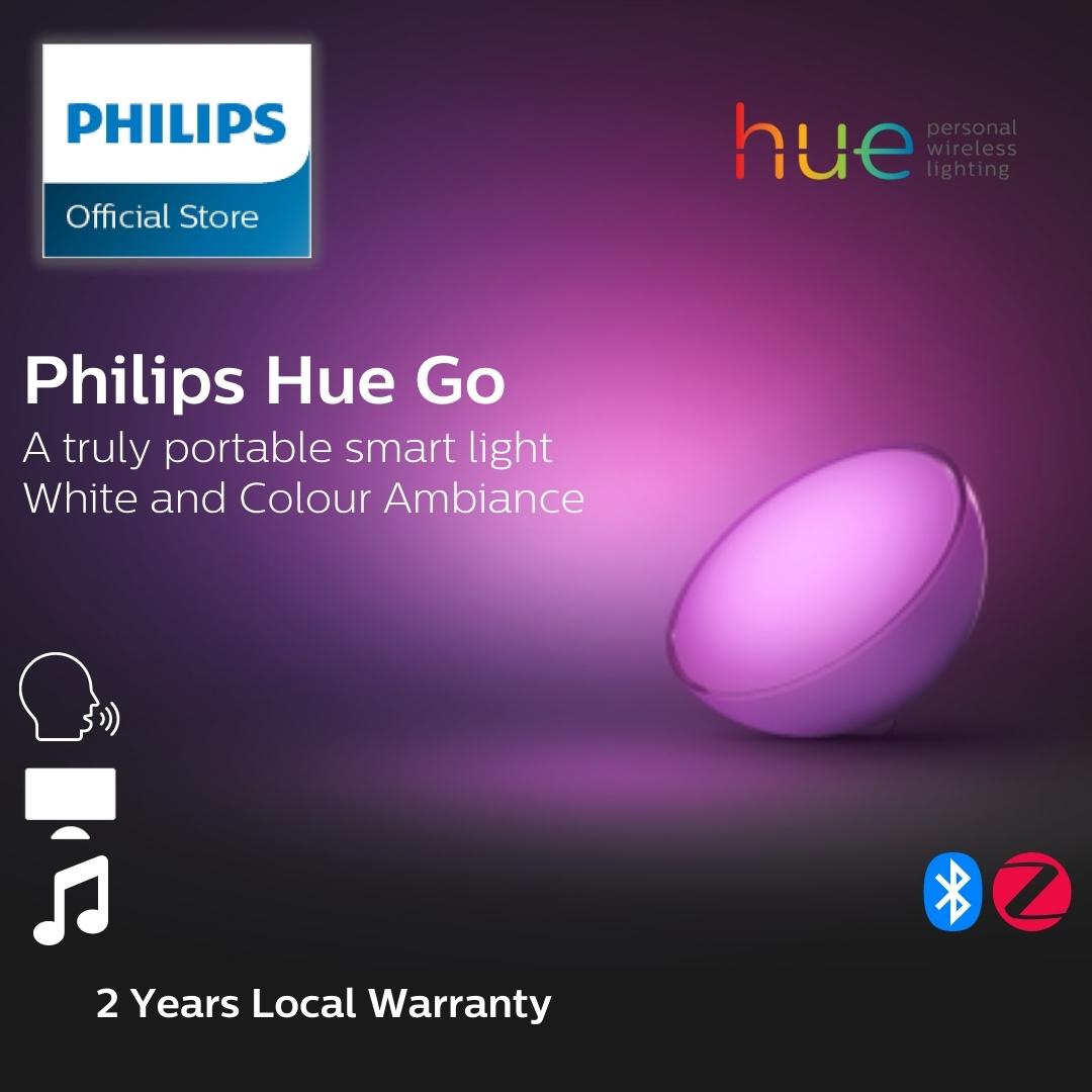 Philips Hue Go White and Color Portable Dimmable LED Smart Light Table Lamp,  Bluetooth & Zigbee compatible, Works with Alexa, HomeKit & Google Assistant, Halloween Ambience Light - place within pumpkin