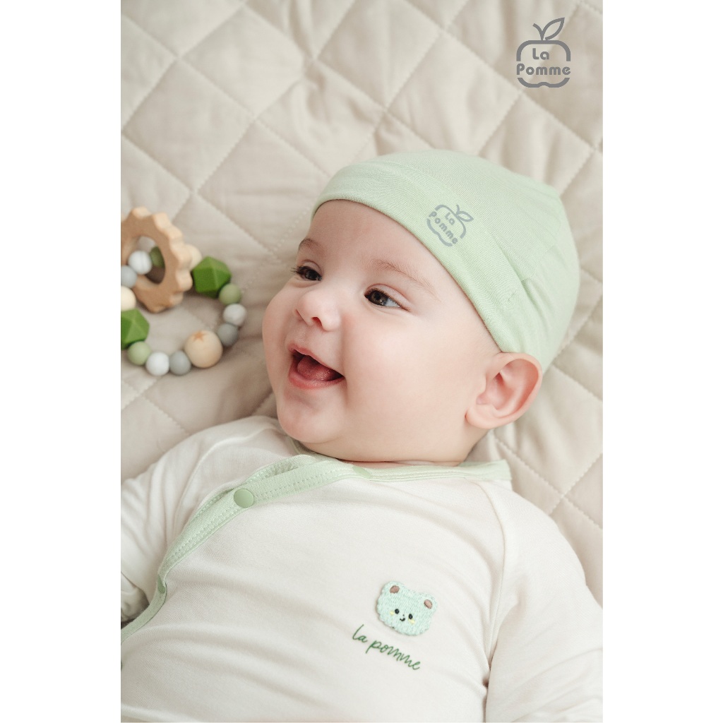 Mũ sơ sinh La Pomme hoạ tiết