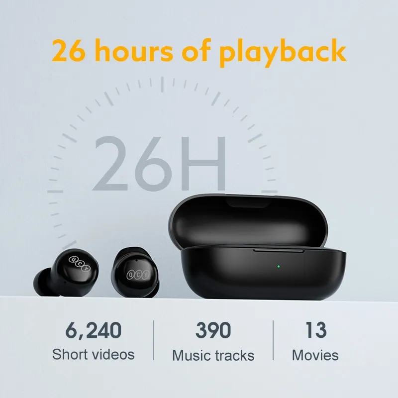 QCY T17 Tai nghe Bluetooth Tai nghe không dây chân thật bt5.1 tai nghe Hifi điều khiển bằng cảm ứng chế độ độ trễ thấp enc Earbud Thời gian đợi lâu 26h