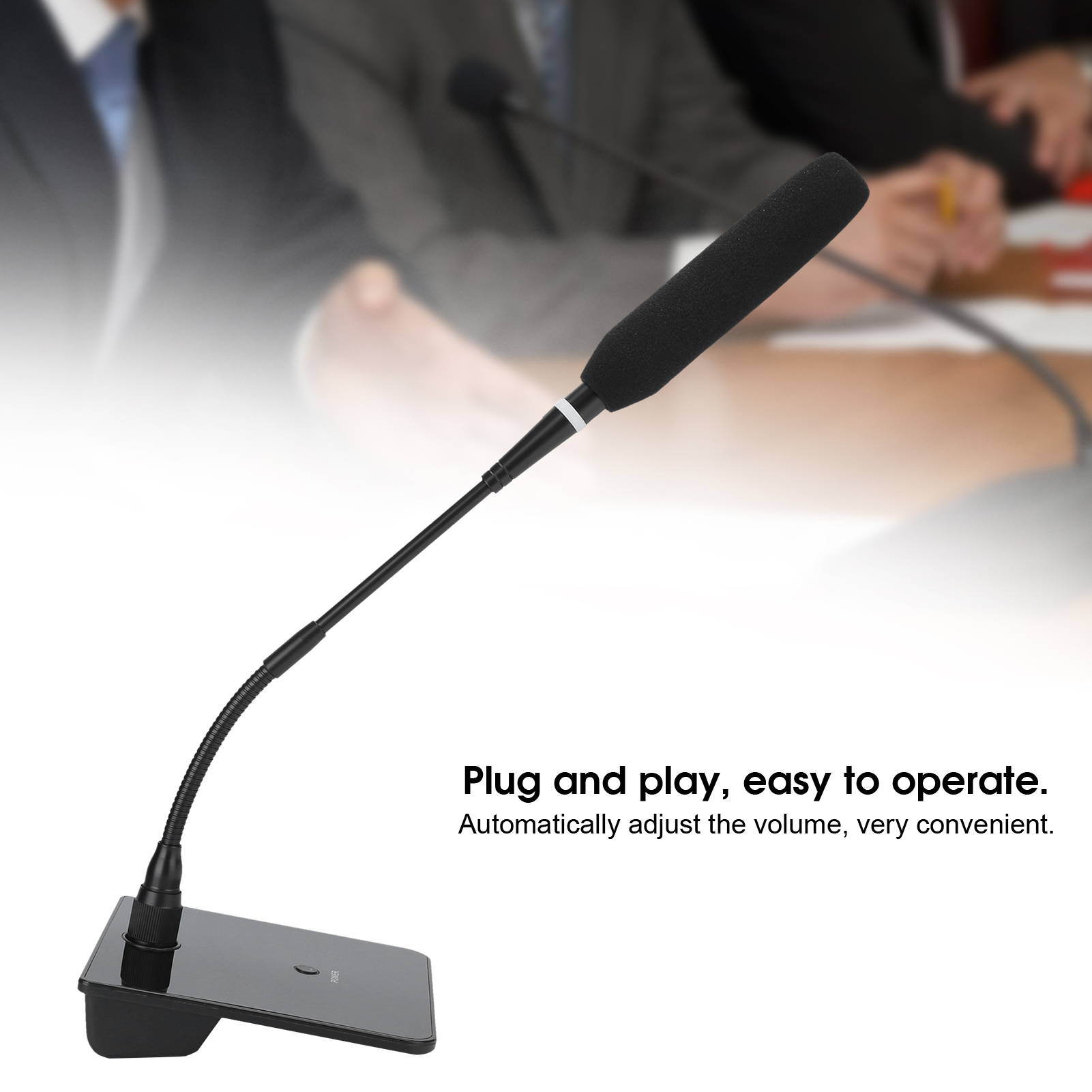 Computer USB Microphone D8 Online Class Conference Game Live Voice Mic Intelligent Noise Reduction Capacitive Gooseneck Wired Touch Microphone for School Speaching Black