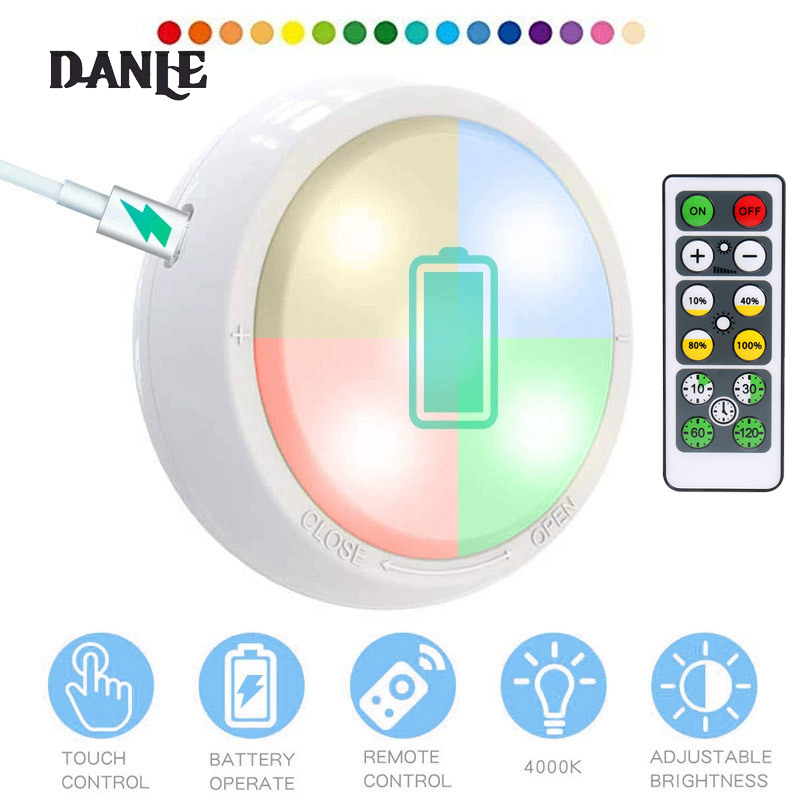 LED remote control night light, touch-dimmed, bedside closet, nursing light, wardrobe light, emergency light