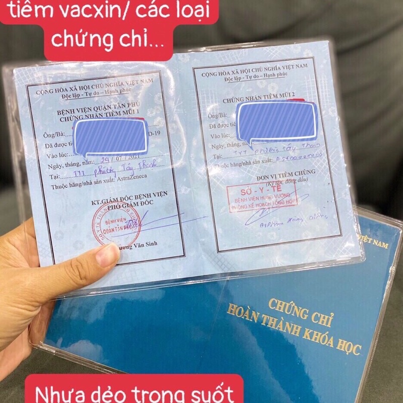 VỎ BỌC SỔ TIÊM CHỦNG, SỔ KHÁM CHỮA BỆNH (KÍCH THƯỚC TỜ A4 GẬP ĐÔI)