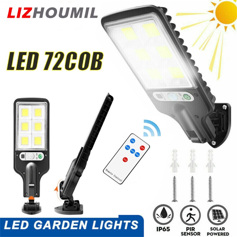Lizhoumil 1200w led solar flood light 3 modes ip65 waterproof outdoor pir motion sensor garden lamp with remote control