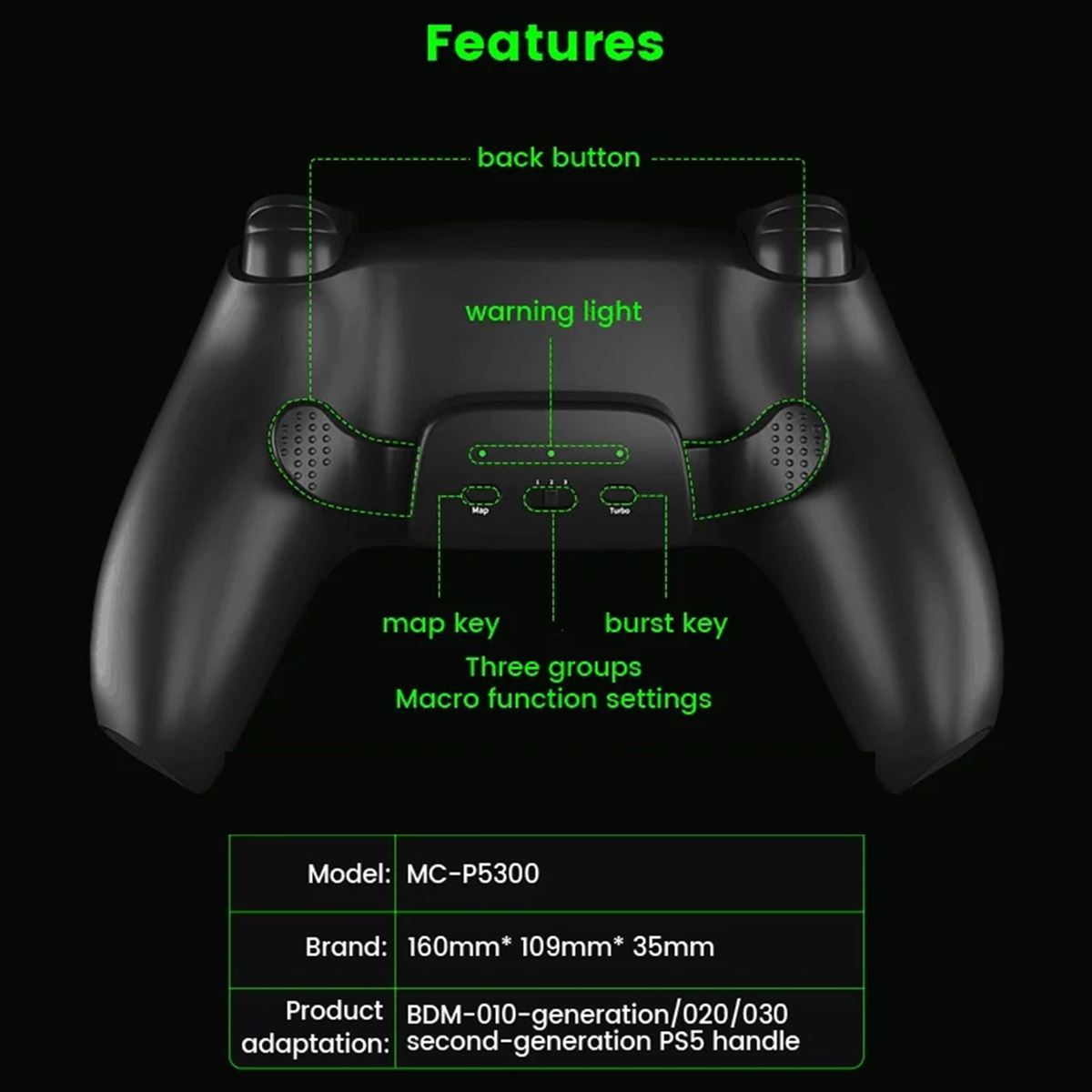 Back Button for Controller Attachment Upgrade Board Redesigned Programable Rise Remap for BDM010/020/030
