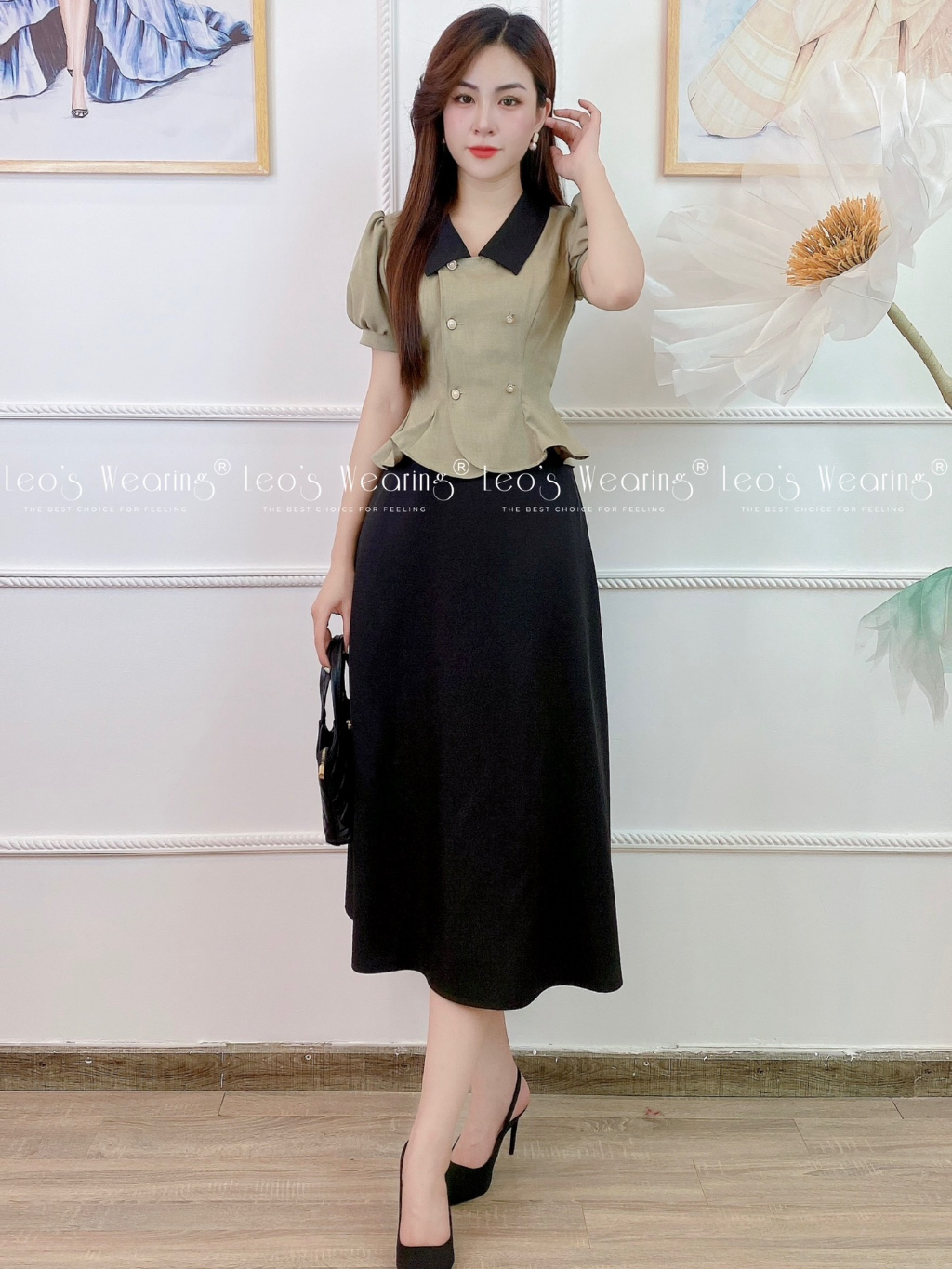 C396 LEOSWEARING set váy công sở