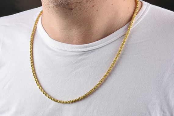 rope necklace gold for men