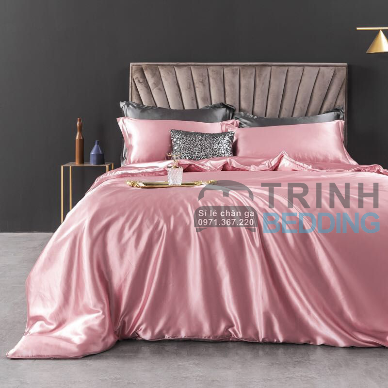 Bộ Chăn Ga Gối Phi Lụa Vỏ Chăn 180x200cm