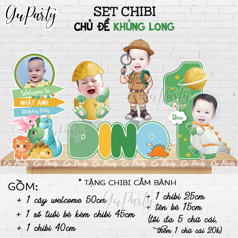 Set Chibi Thôi Nôi Sinh Nhật Cho Bé Tuổi Trâu