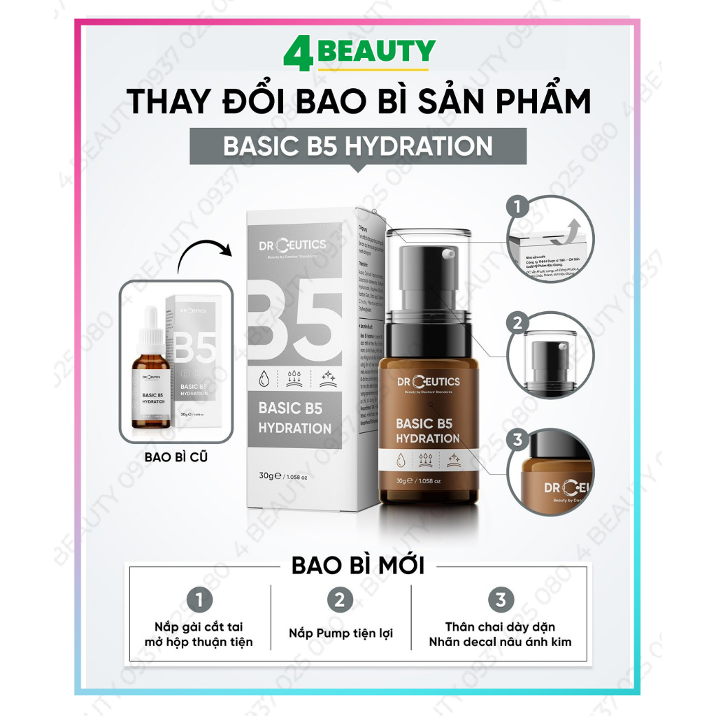 Tinh chất dưỡng Serum B5 DrCeutics Cho Da Dầu Mụn - Serum DrCeutics B5
