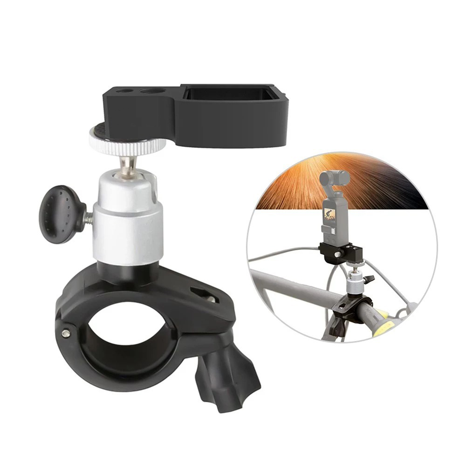 GeniusC Bicycle Stand for Osmo Camera Handheld Gimbal Bracket for Bicycle Photography Sturdy Bicycle Mount for Dji Osmo Pocket 3/om 4/osmo Mobile 3/mobile 2 Easy Install Durable Support for Cameras
