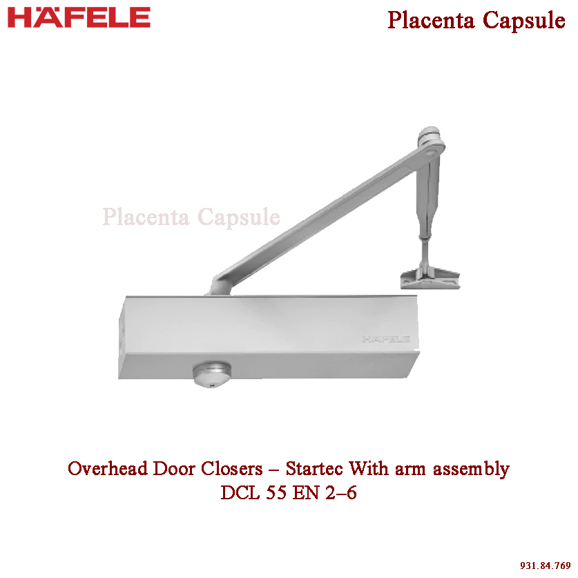 Hafele Overhead Door Closers Startec With arm assembly, DCL 55 EN 26