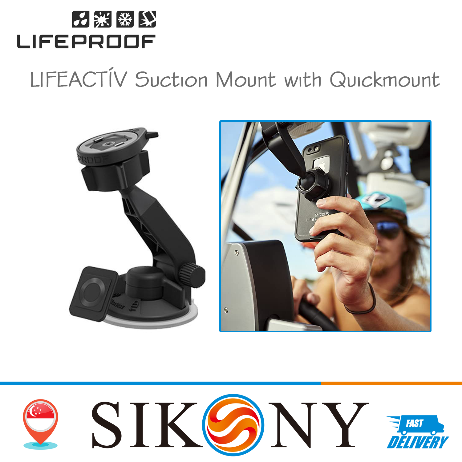 LifeProof LifeActiv Suction Mount with QuickMount Car Holder