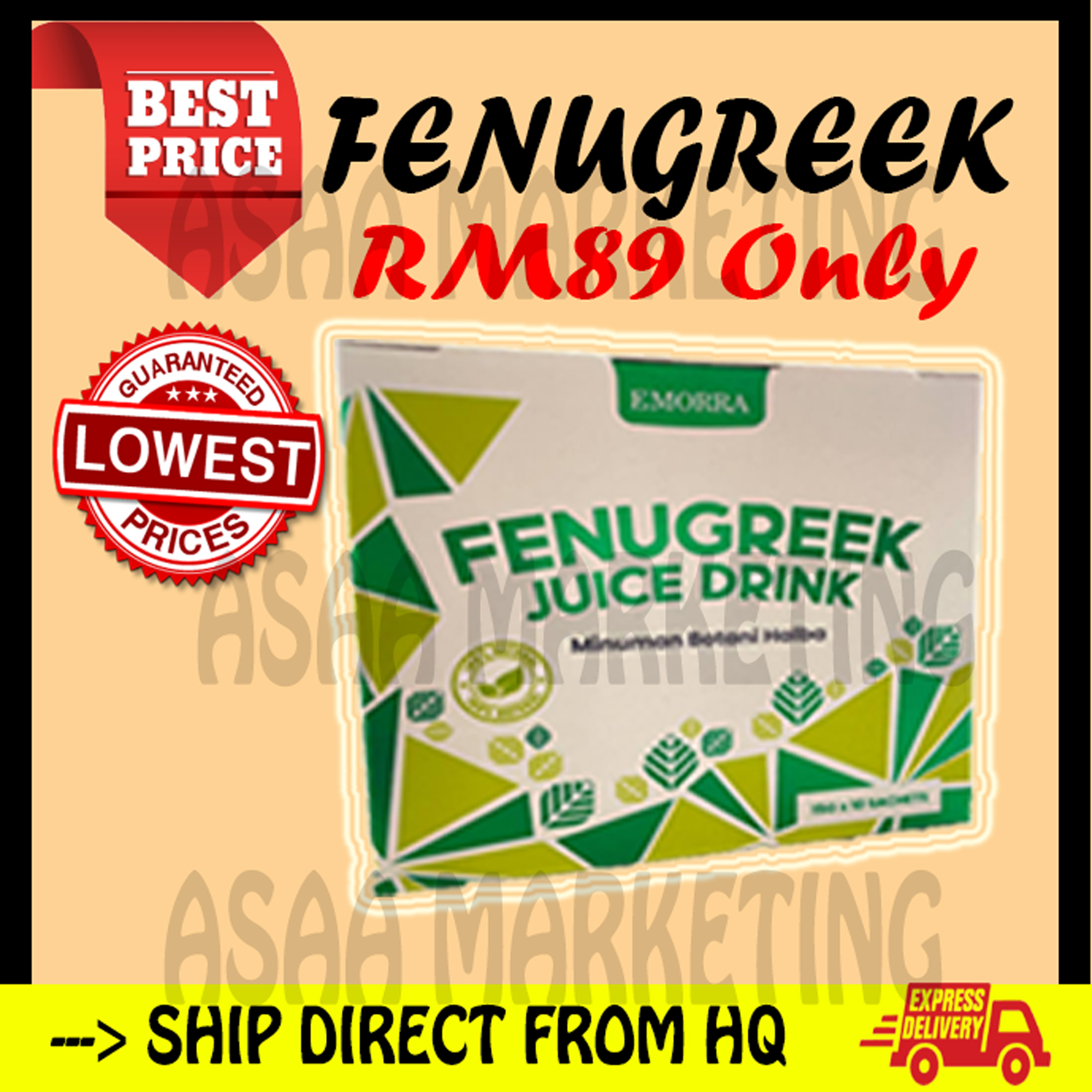 FENUGREEK JUICE DRINK COMBO EPISOR CAPSULES + TONGKAT ALI 100 ORIGINAL