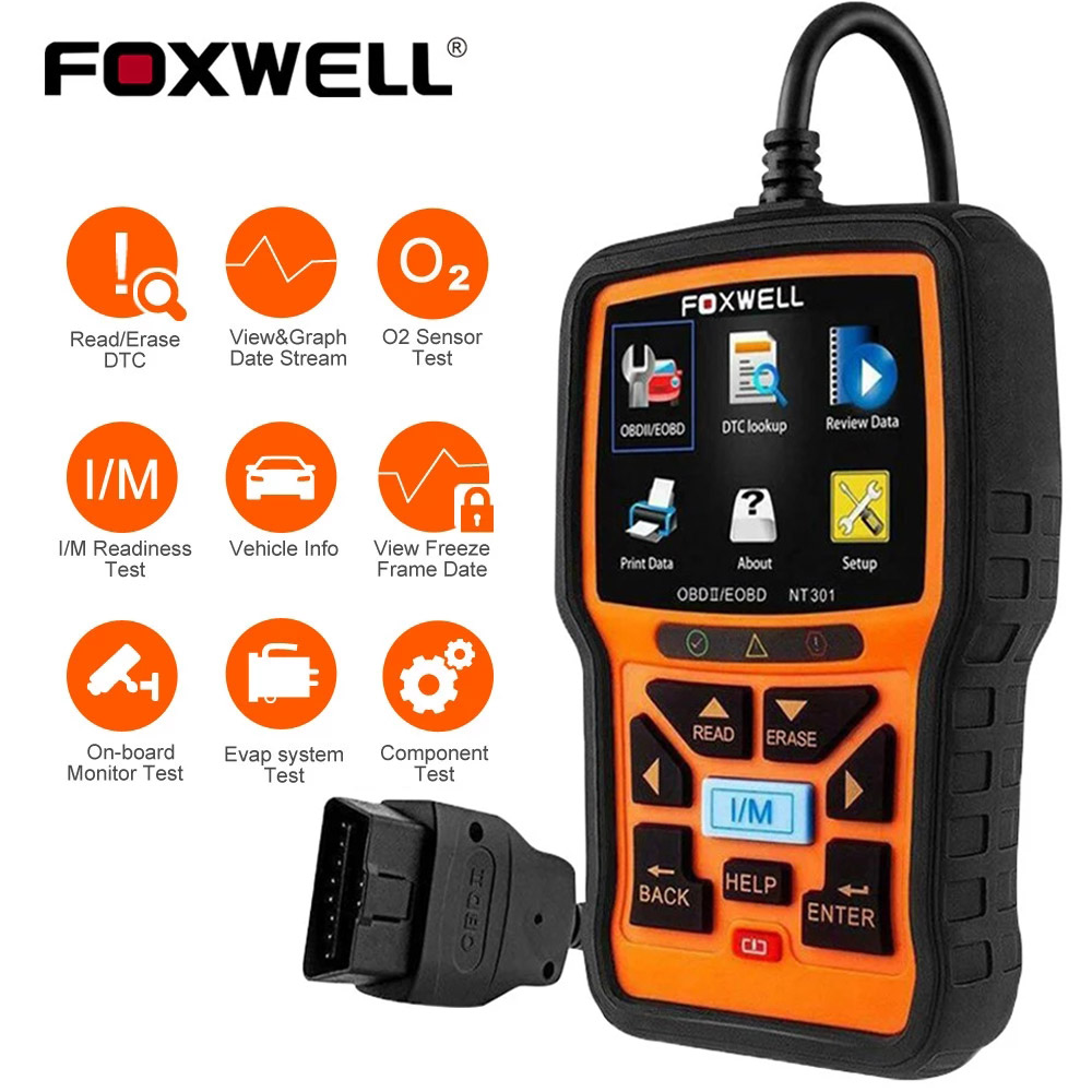 【Ship From Philippines】FOXWELL NT301 PLUS CAN OBDII/EOBD Code Reader ...