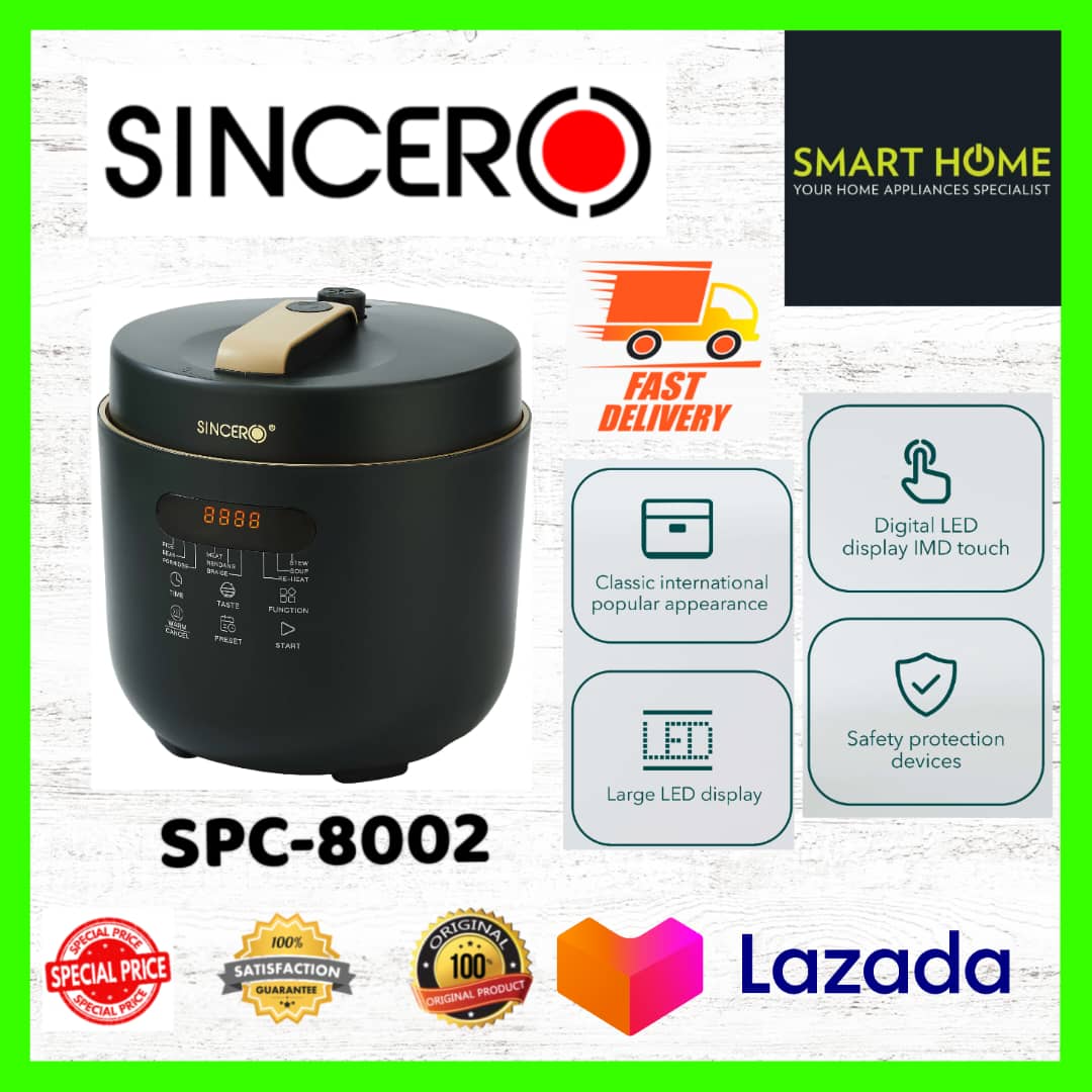 Sincero (5L) SPC-8002 Smart Electrical Pressure Cooker Lazada