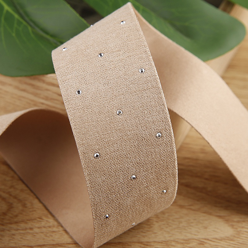 2 mét ruy băng vải đính đá (bản 2.5cm)