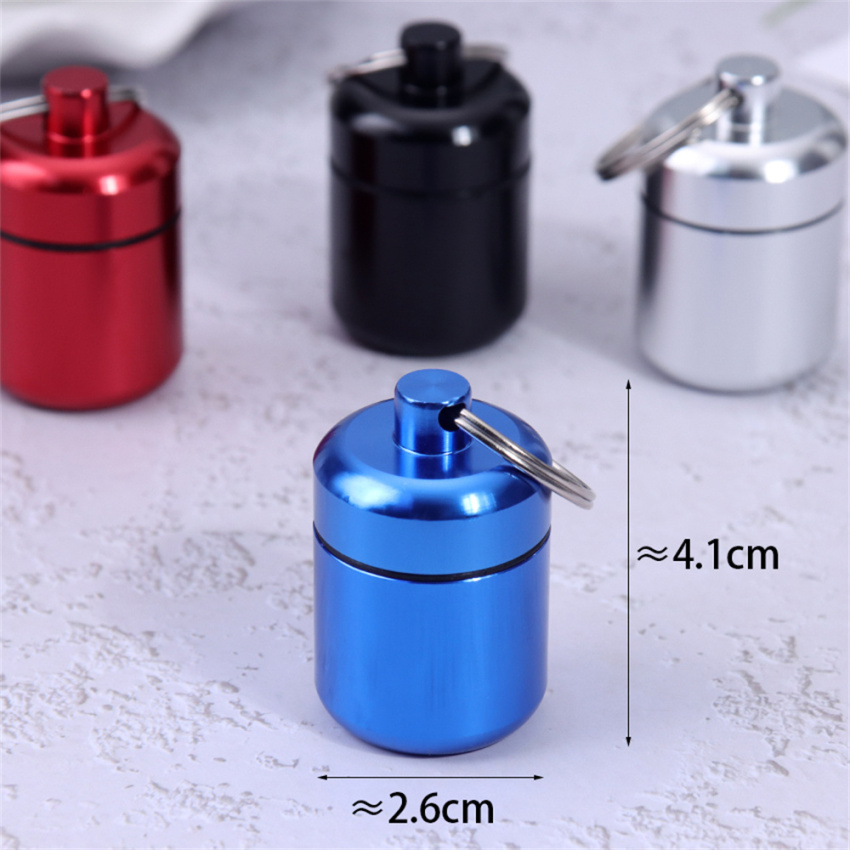 Mini Waterproof Metal Alloy Pill Box Case Bottle Cache Dr-ug Holder Container Keychain Medicine Box He-alth Care For Travel