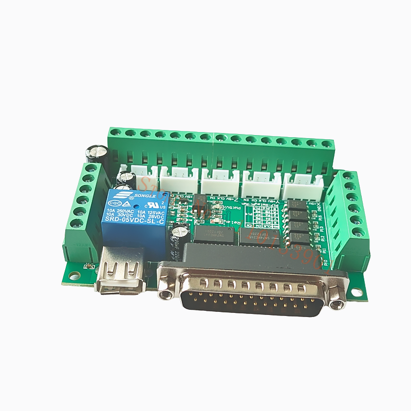 【Limited Stock Available】 1pc 5 Axis Cnc Breakout Board Interface With Usb Cable For Stepper Motor Driver Mach3 Cnc Board Parallel Port Control.