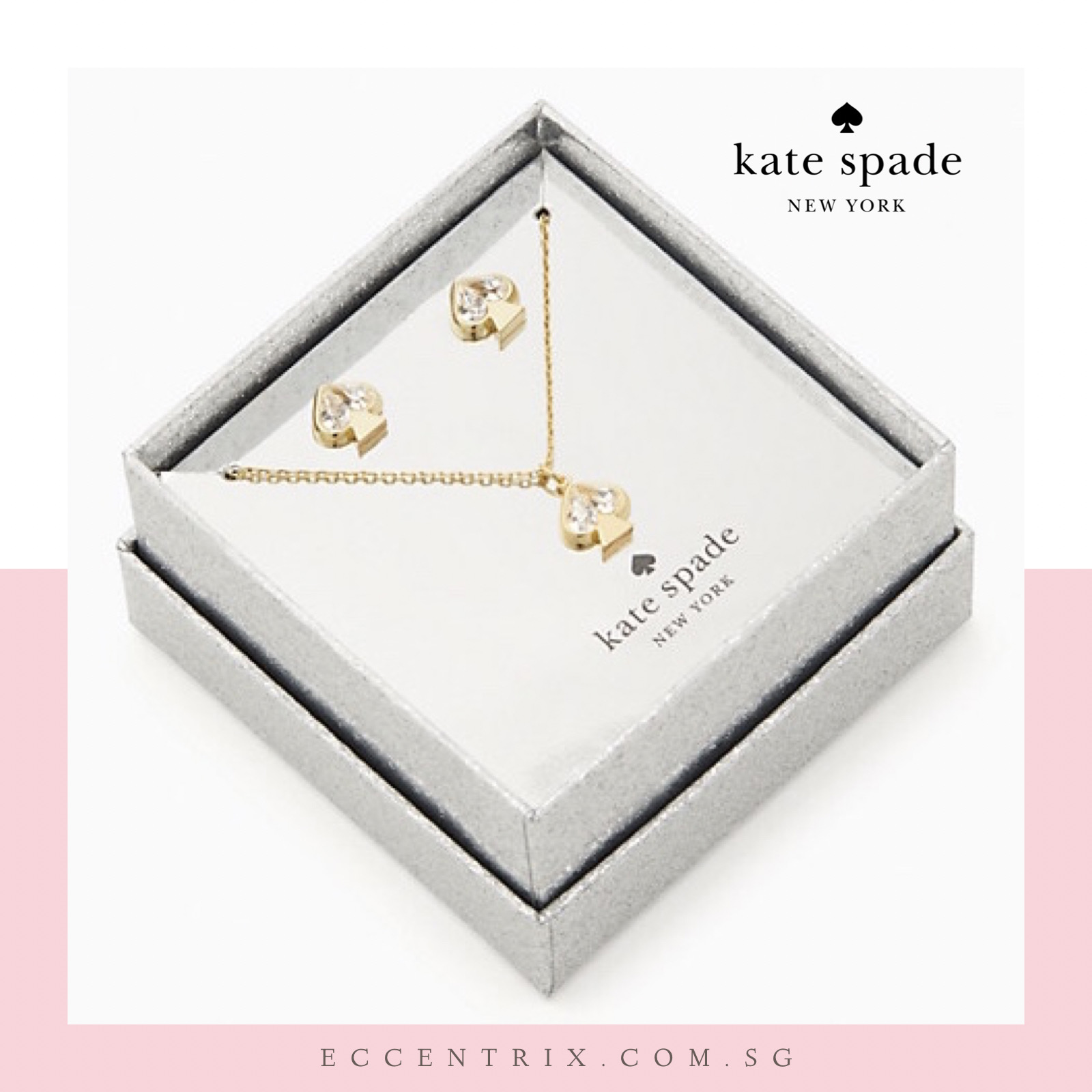 Kate Spade Stud Earrings And Pendant Necklace Gift Set | Lazada Singapore