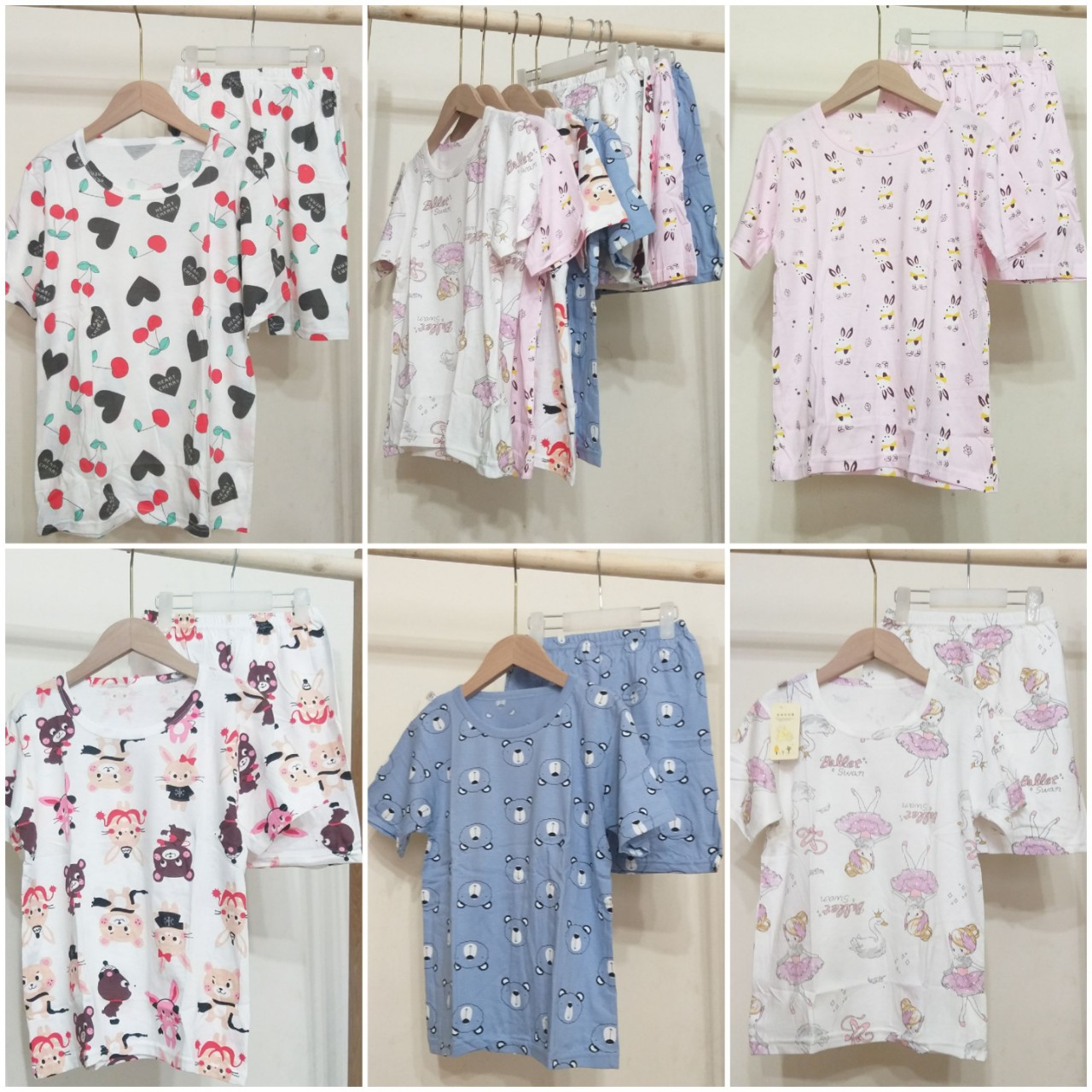 Bộ cotton mềm mát size đại cho bé gái 28-48kg
