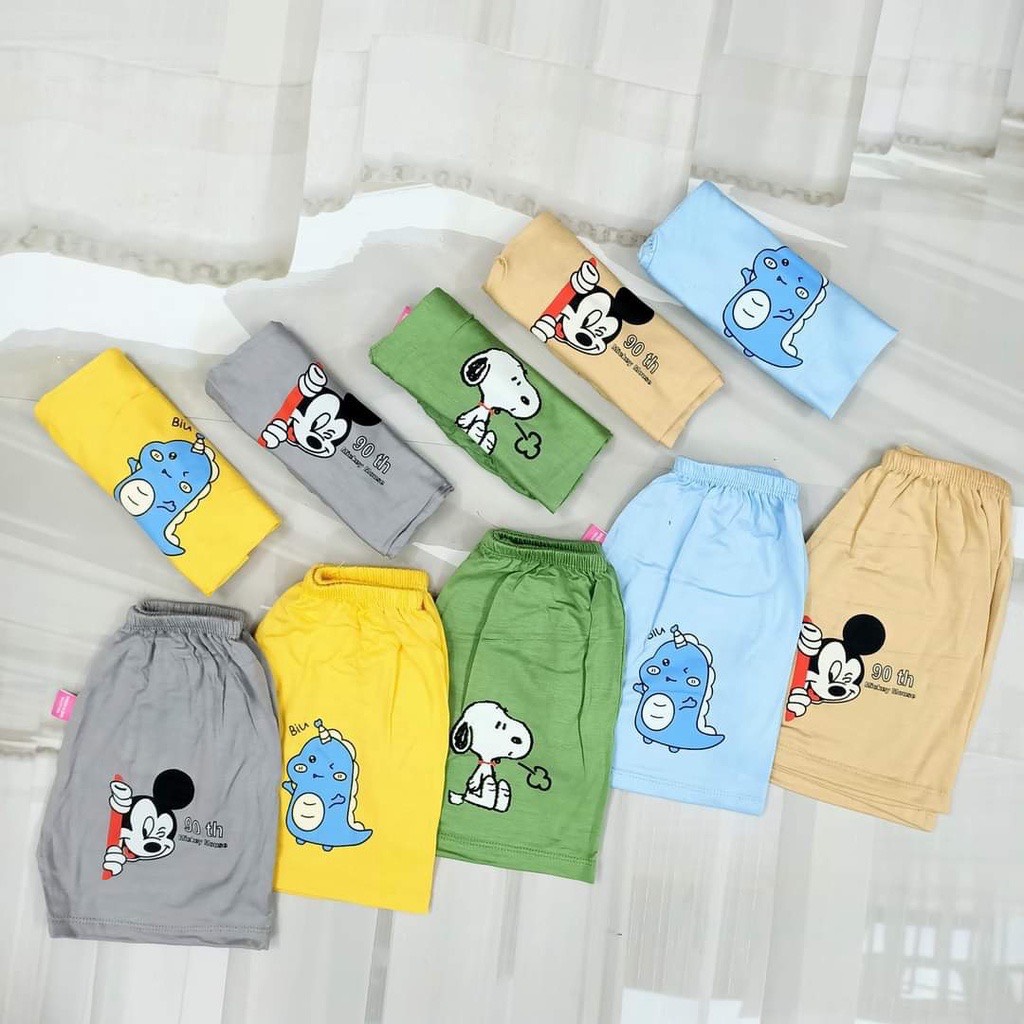 Quần đùi vải thun lạnh mát mẻ co giãn 4 chiều cho bé trai và bé gái 5-15kg-Q11