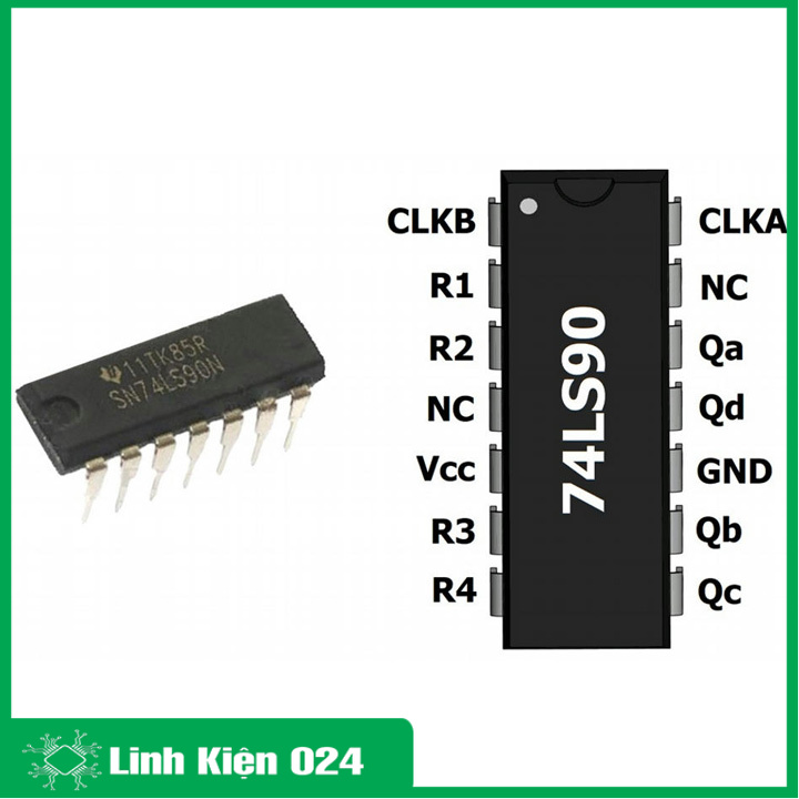 Ic đếm thập phân 74ls90 dip14