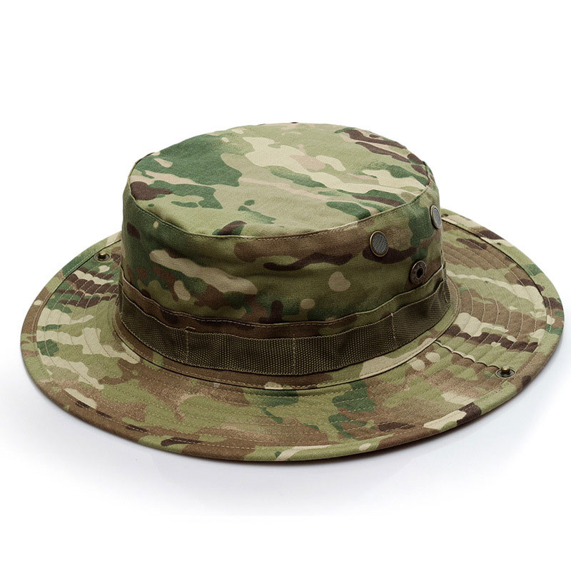 【Huieson】Outdoor round-brimmed hat outdoor Benny hat python hat camouflage hat hiking visor hat