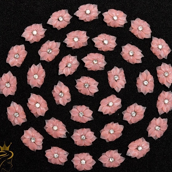 Hoa bột Nail, hoa 3D gắn Móng tay, móng chân, 10 Cánh đá giữa