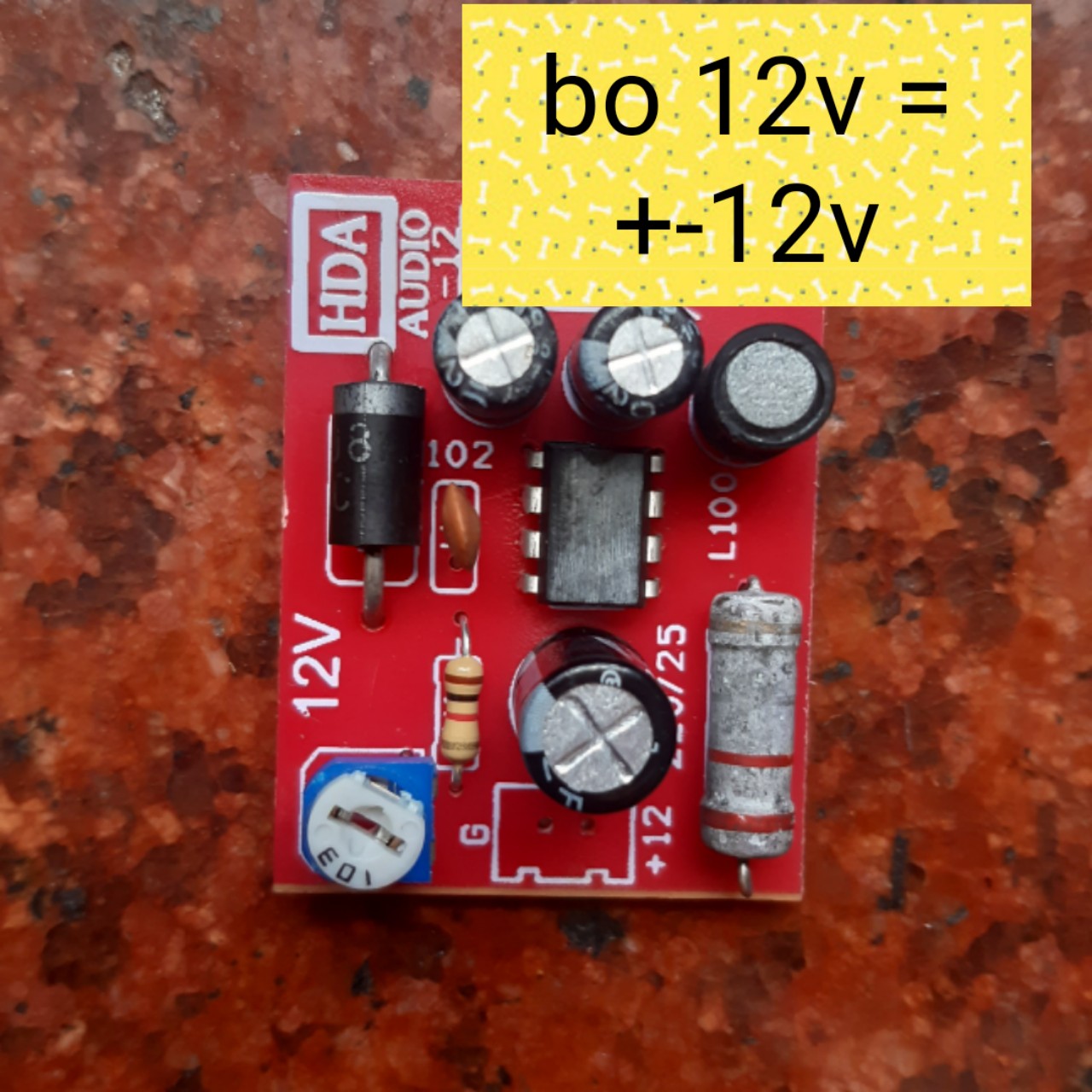 2 bo 12v đơn ra +12v GND - 12v