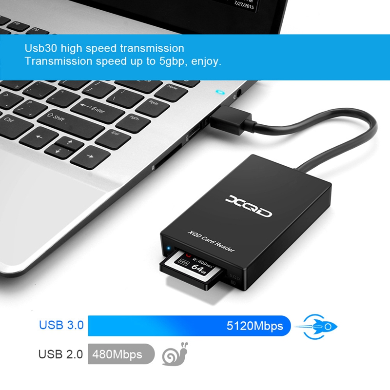 (DQKN) Type C USB 3.0 SD XQD Memory Card Reader Transfer M/G Series for OS Windows Computer