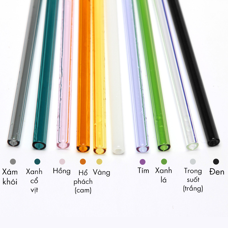 Ống hút thủy tinh màu 20cm