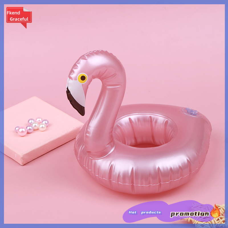 Fkend Mini Inflatable Flamingo Pool Float Toys Drink Float Cup Holder Party Toys