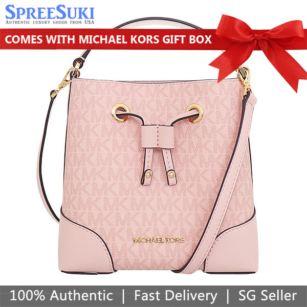 Michael Kors Handbag In Gift Box Crossbody Bag Bucket Bag Small Drawstr  Dark Powder Blush Pink # 35F2GM9M1B | Lazada Singapore
