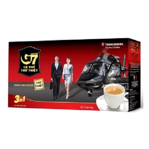 Trung Nguyen Legend Instant Coffee G7 3in1 - Box of 21 Packs - Convenient, Harmonizes Vietnamese Flavors