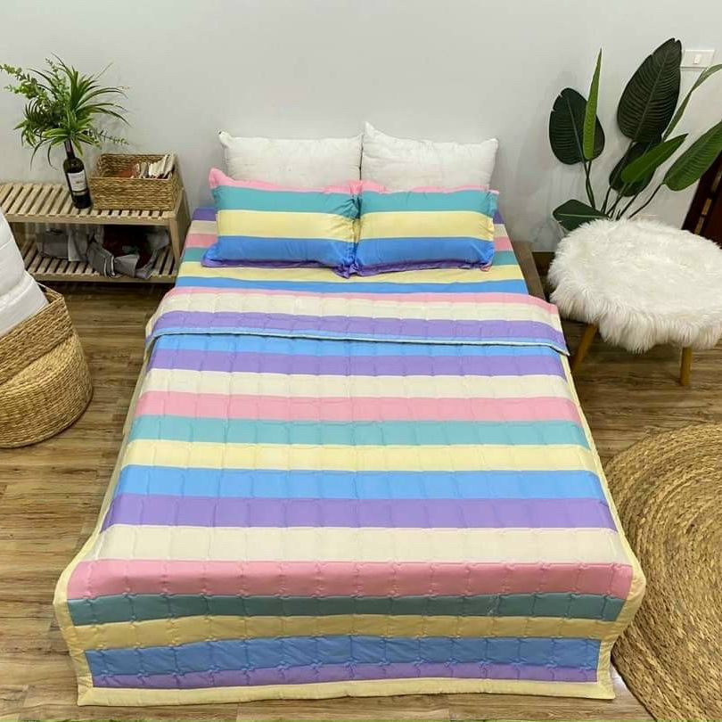 Bộ chăn drap 5 món  cotton poly  (ĐỦ KÍCH THƯỚC) - CÓ QUÀ TẶNG