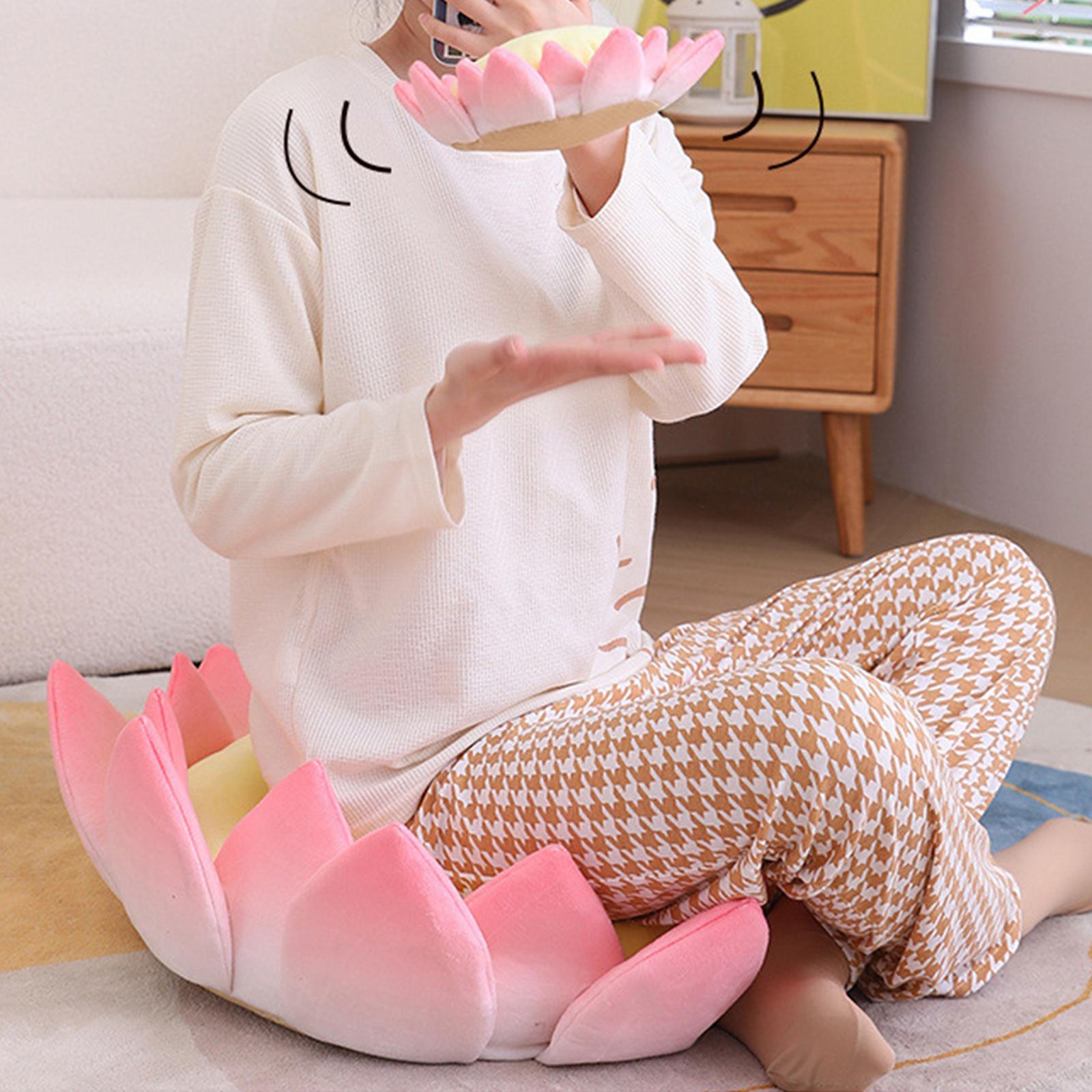 Fityle Lotus flower shape cushion Home Decor Round Sitting soft Meditation Cushion Cute Floor Pillow for Floor Dining Chair Bedroom