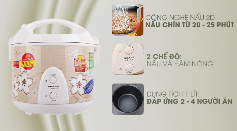 Nồi cơm điện Sharp 1 lít KS-11EV ( Hàng trưng bày )