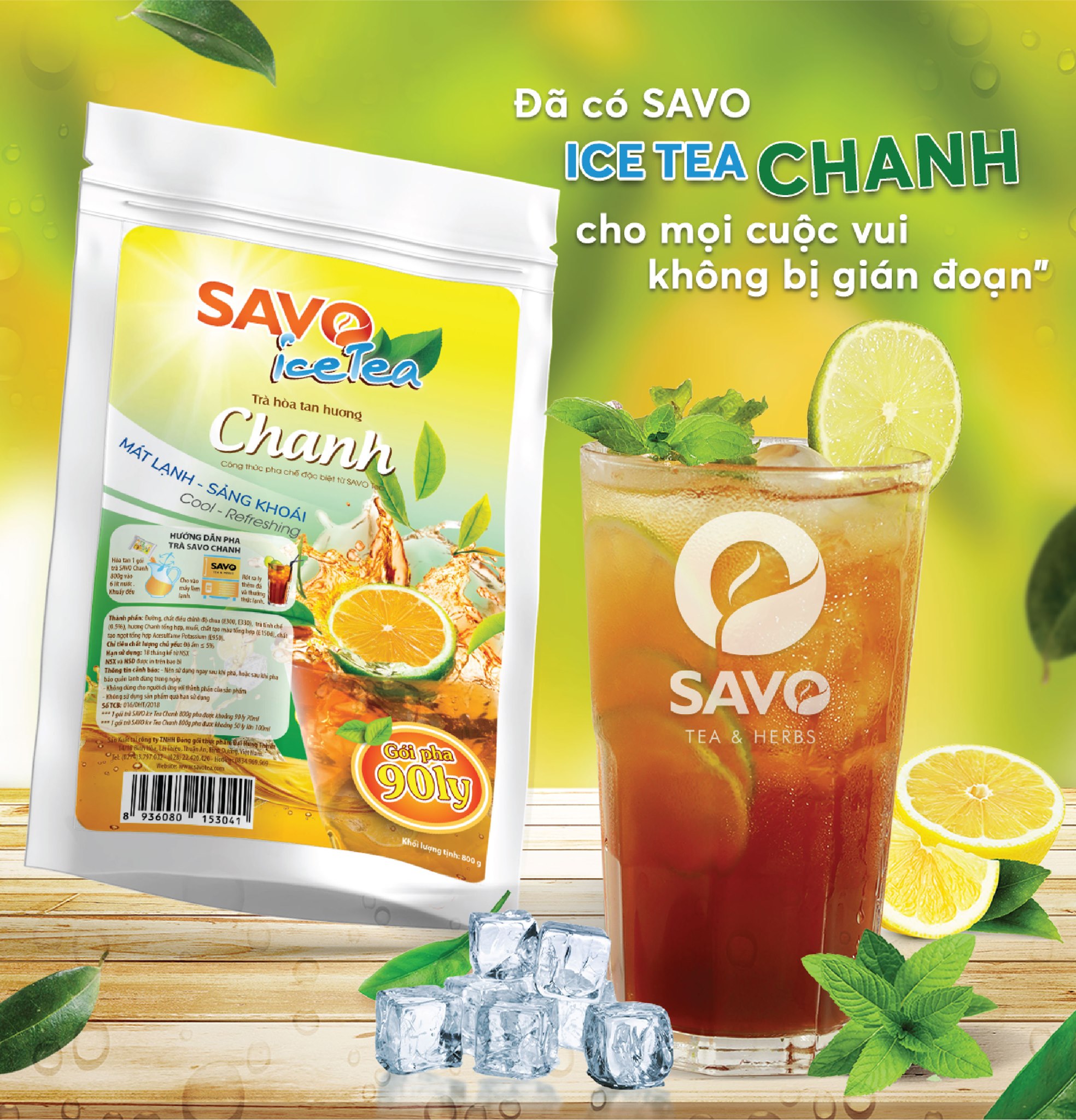 SAVO TRÀ HÒA TAN - VỊ CHANH (Túi 800gr)