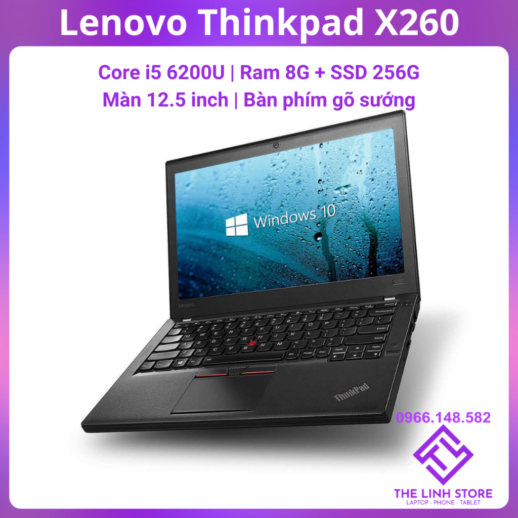 Laptop lenovo thinkpad x260 12.5 inch - core i5 6200u ram 8g ssd 256g