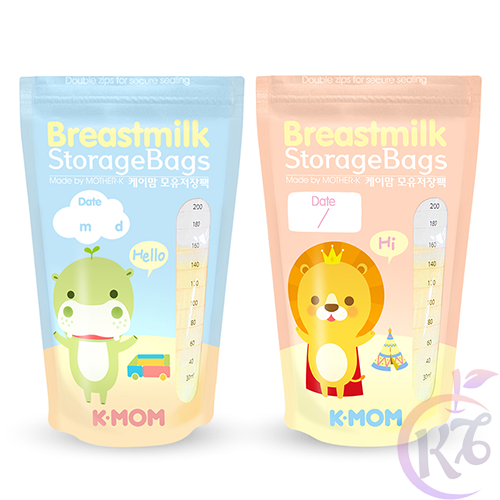 Túi trữ sữa mẹ cho bé cao cấp 200ml k-mom hộp 20 cái - km13606 - tui tru sua me kmom