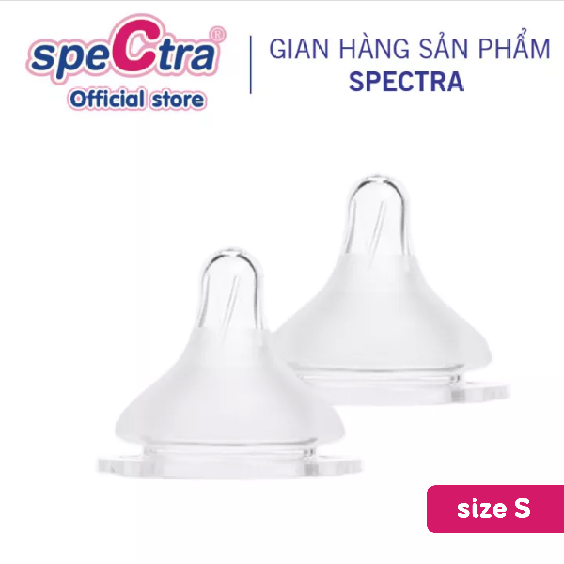 Núm Ti Cổ Rộng Spectra - Lỗ Khí Kép Chống Đầy Hơi, Hàng Chính Hãng (02 Chiếc/ Set)