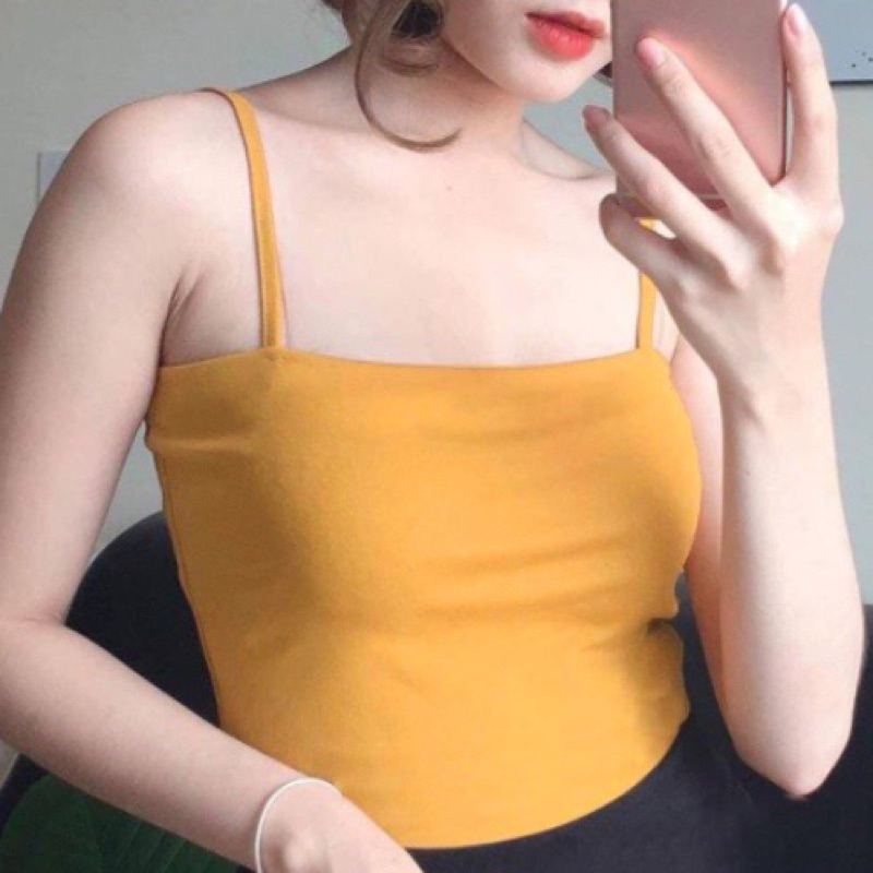 Áo Croptop 2 Dây Sợi BÚN chất Cotton AO34