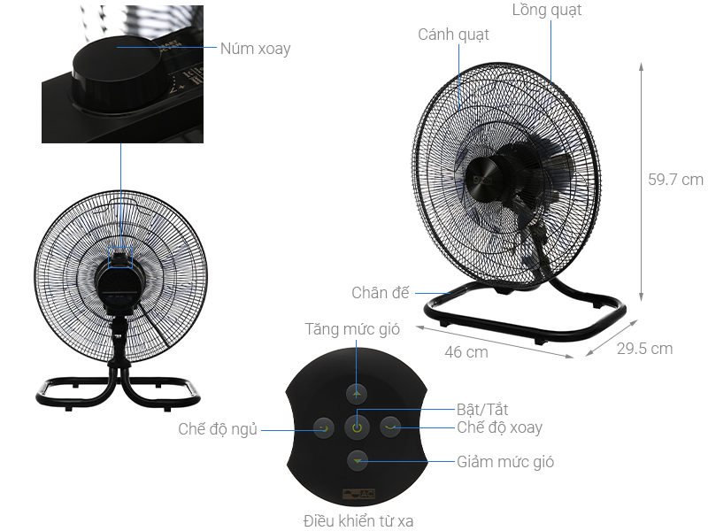 Quạt sàn chân quỳ AC AIF01D1818