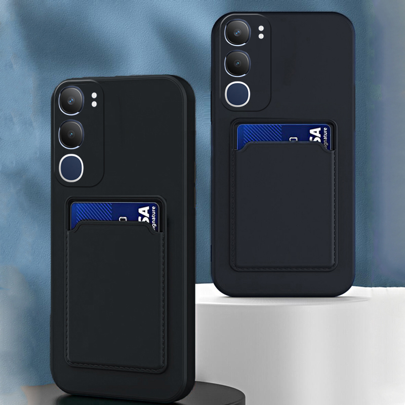 Phone case For Vivo Y19S Back cover Card Slot Card Silica Gel Soft Holder Wallet Case For Vivo Y19S Cover cases