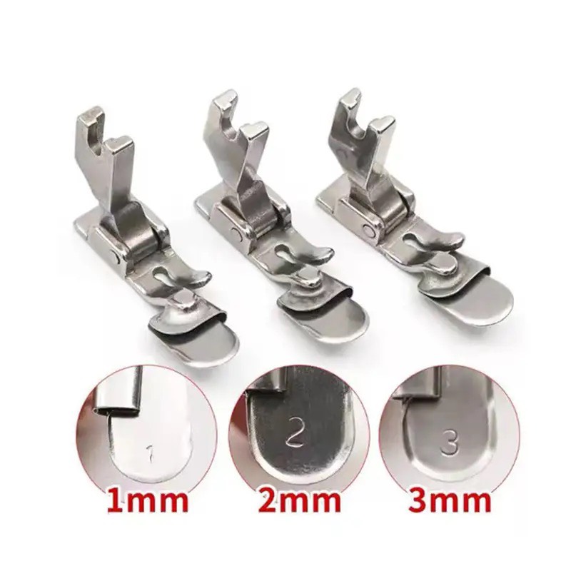 Chân vịt bẻ lai gấp mí dùng cho máy may 1 kim công nghiệp